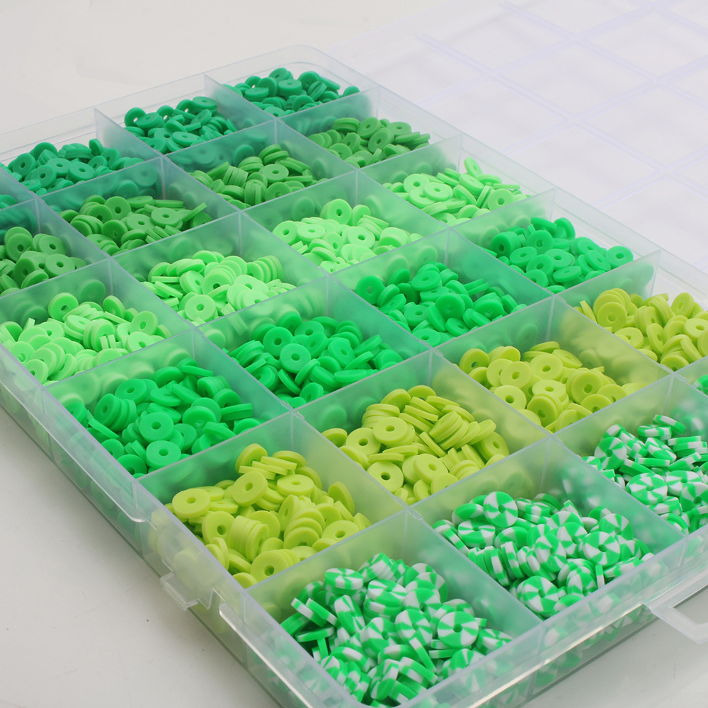 软陶片串珠渐变单色6mm 饰品DIY手链项链饰品配件24格软陶片盒装详情23