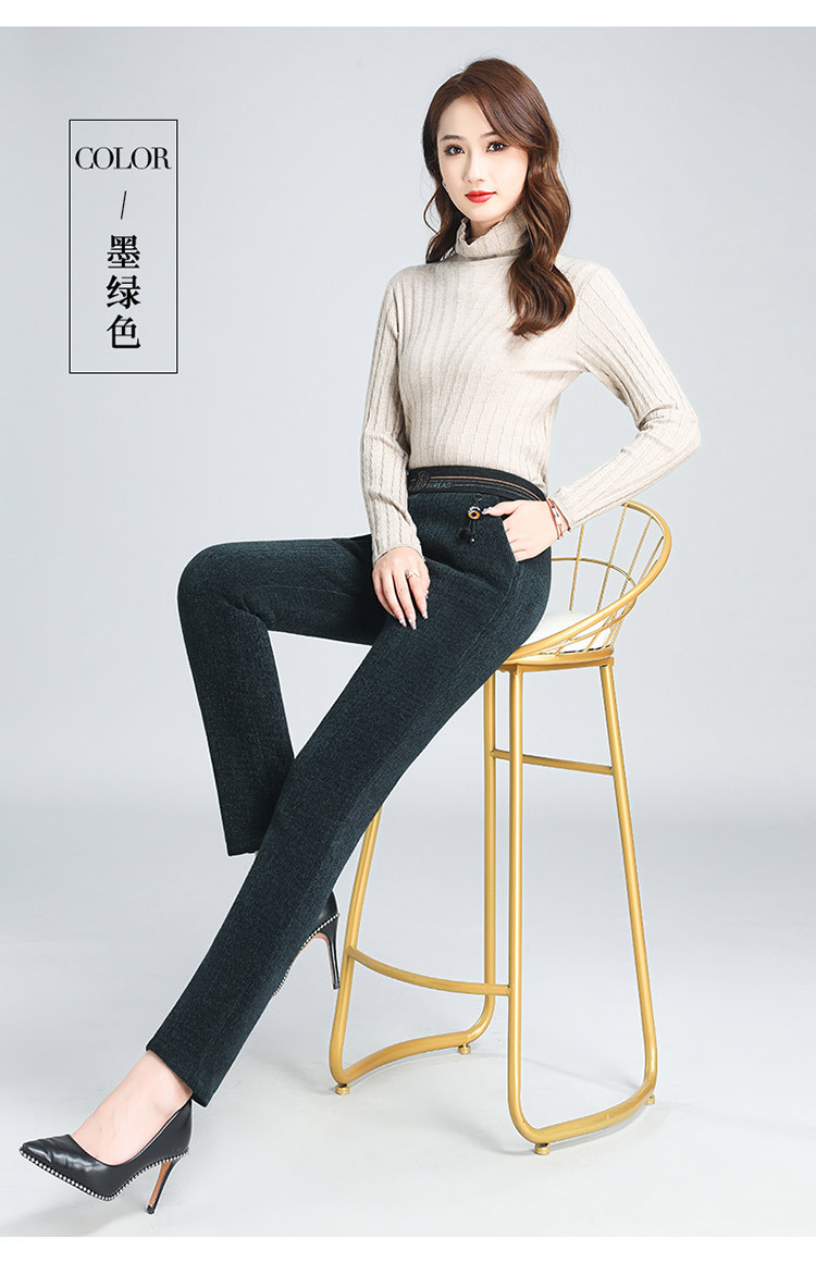 金貂绒中年妈妈裤子女秋冬款加绒加厚保暖休闲裤女百搭显瘦铅笔裤详情26
