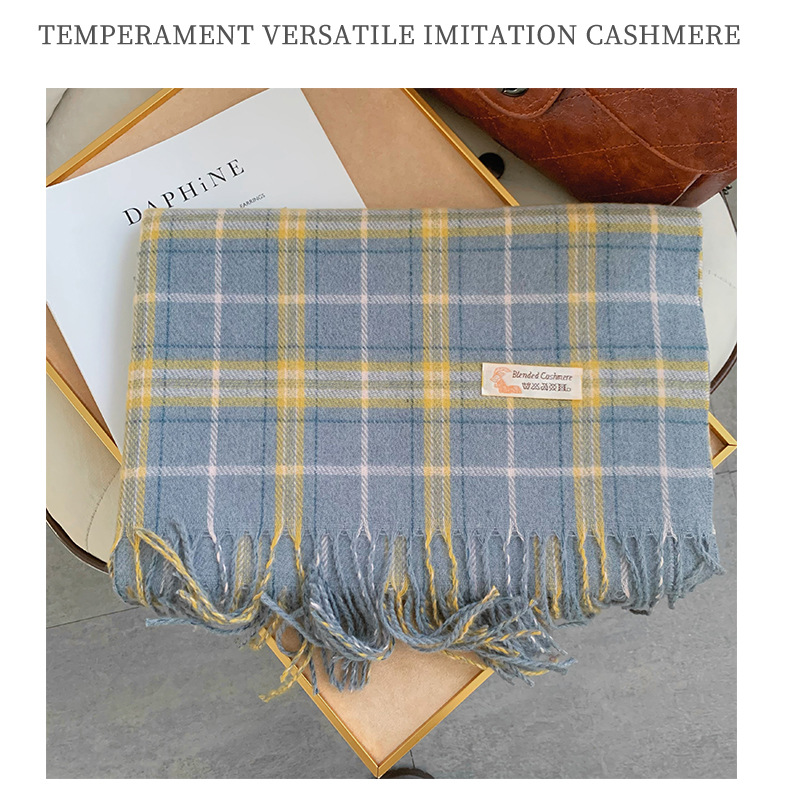 围巾女冬季高级感格子冬天爆款2024新款围脖百搭学生加厚保暖批发详情11