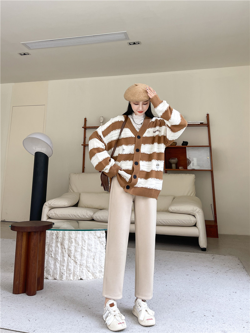 【温暖一条过冬】巨显瘦好搭的毛呢裤女加绒加厚显瘦高腰九分裤详情15