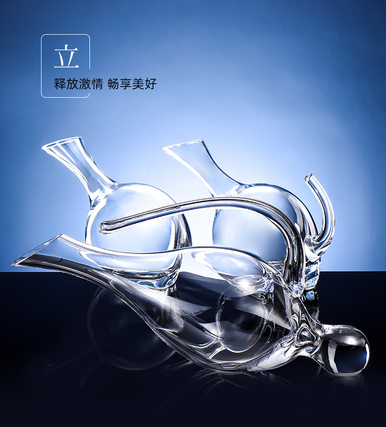 personality Swan type beveled mouthdecanter Czech imported special-shaped decanter swan type wine divider bevel mouth pic 8