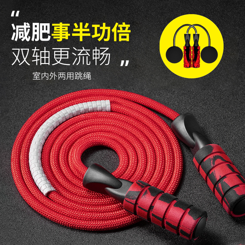 昂拓亚马逊外贸爆款铝合金负重跳绳健身体育用品重力PVC轴承跳绳详情6