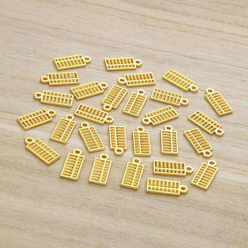 迷你小号金色算盘摆件配饰吊坠手链配件材料合金详情4