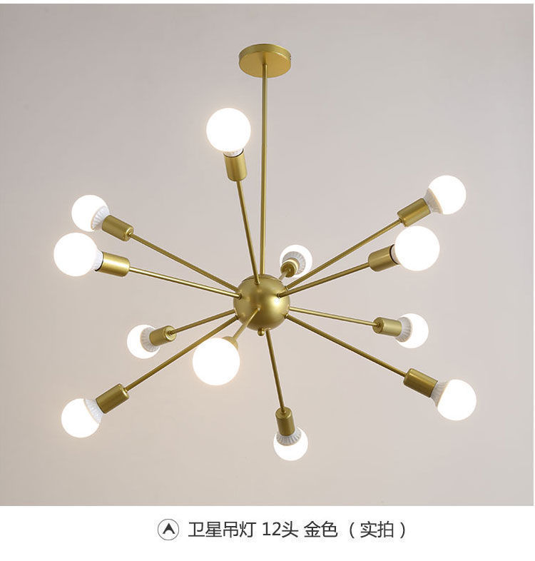 北欧创意卫星蜘蛛吊灯服装店铺理发美发店餐厅客厅卧室工业风灯具详情16