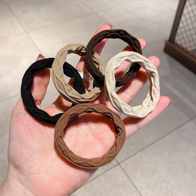 Simple hair bands, thickened, high-elasticity, seamless hair ties, headwear, hair accessories, rubber bands, ins hairstyle, high student appearance level, super fairy-like pic 13