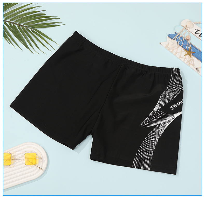 新款男士泳裤成人平角胶印沙滩裤泳池短裤男条纹游泳裤宽松舒适详情24