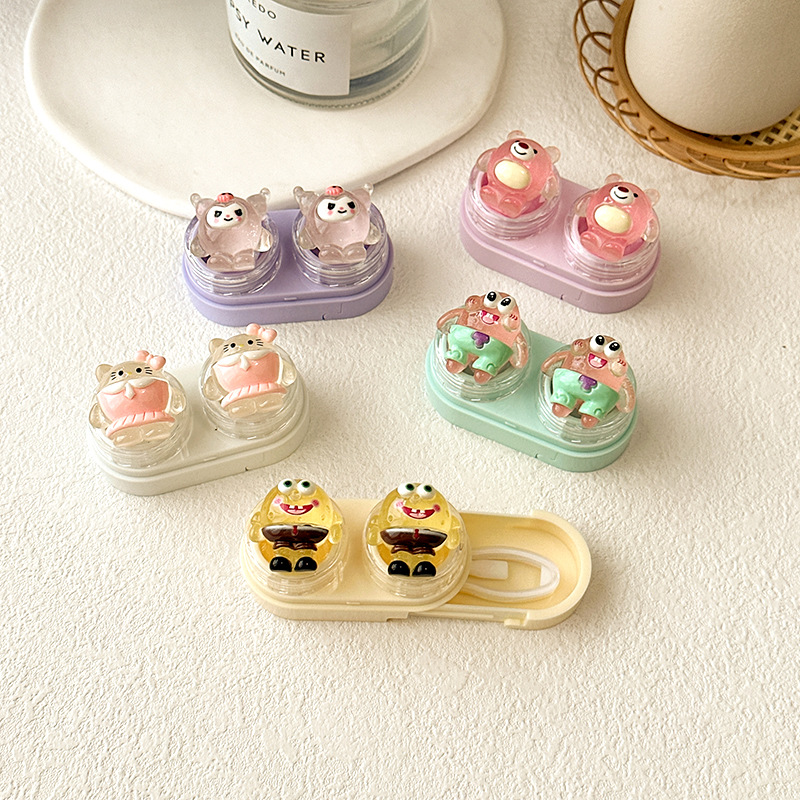 One-piece drawer-type contact lens case, beauty contact lens companion box, cute care box, compact and portable CT35 pic 5