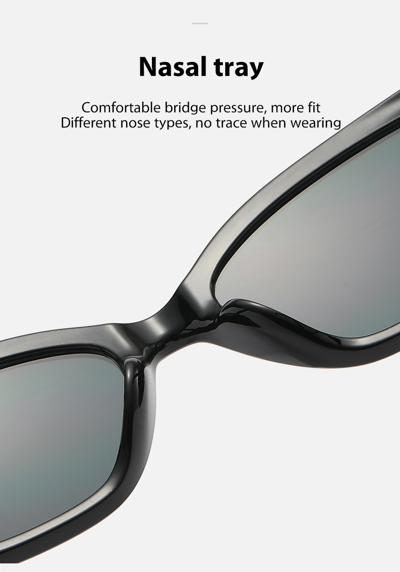 复古三角猫眼小脸墨镜女 高级感ins黑色小框太阳眼镜防晒造型拍照详情9