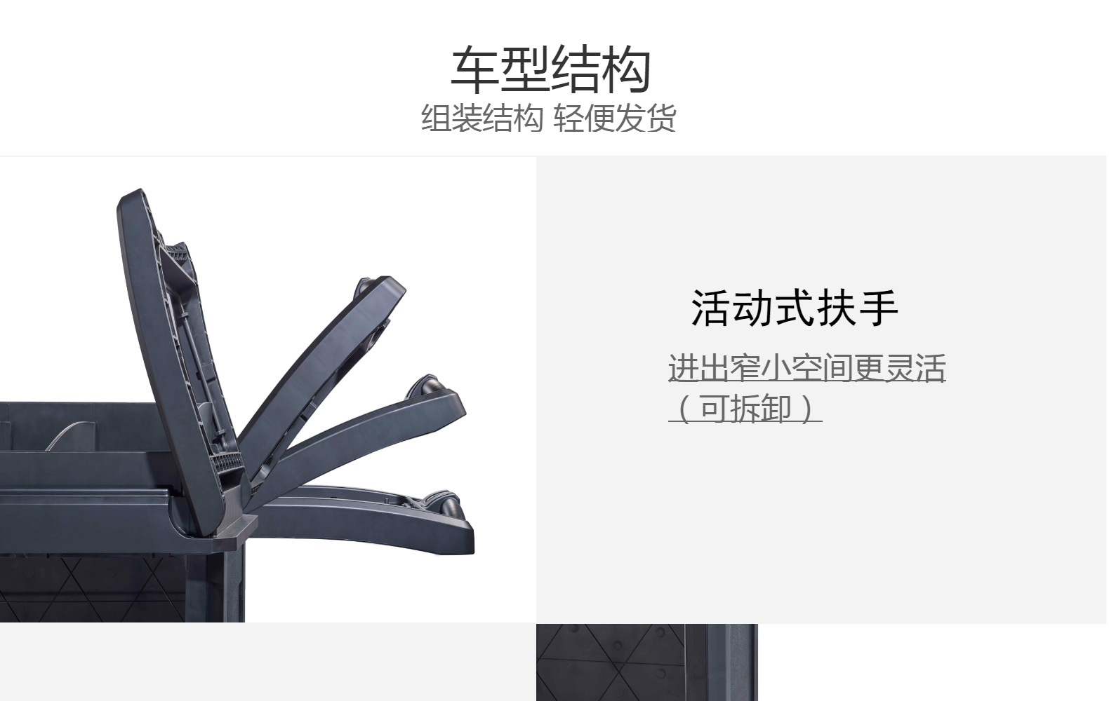 广州南方 SFC-05/06 折叠房口车PP塑料客房服务车承重强自制车轮详情6