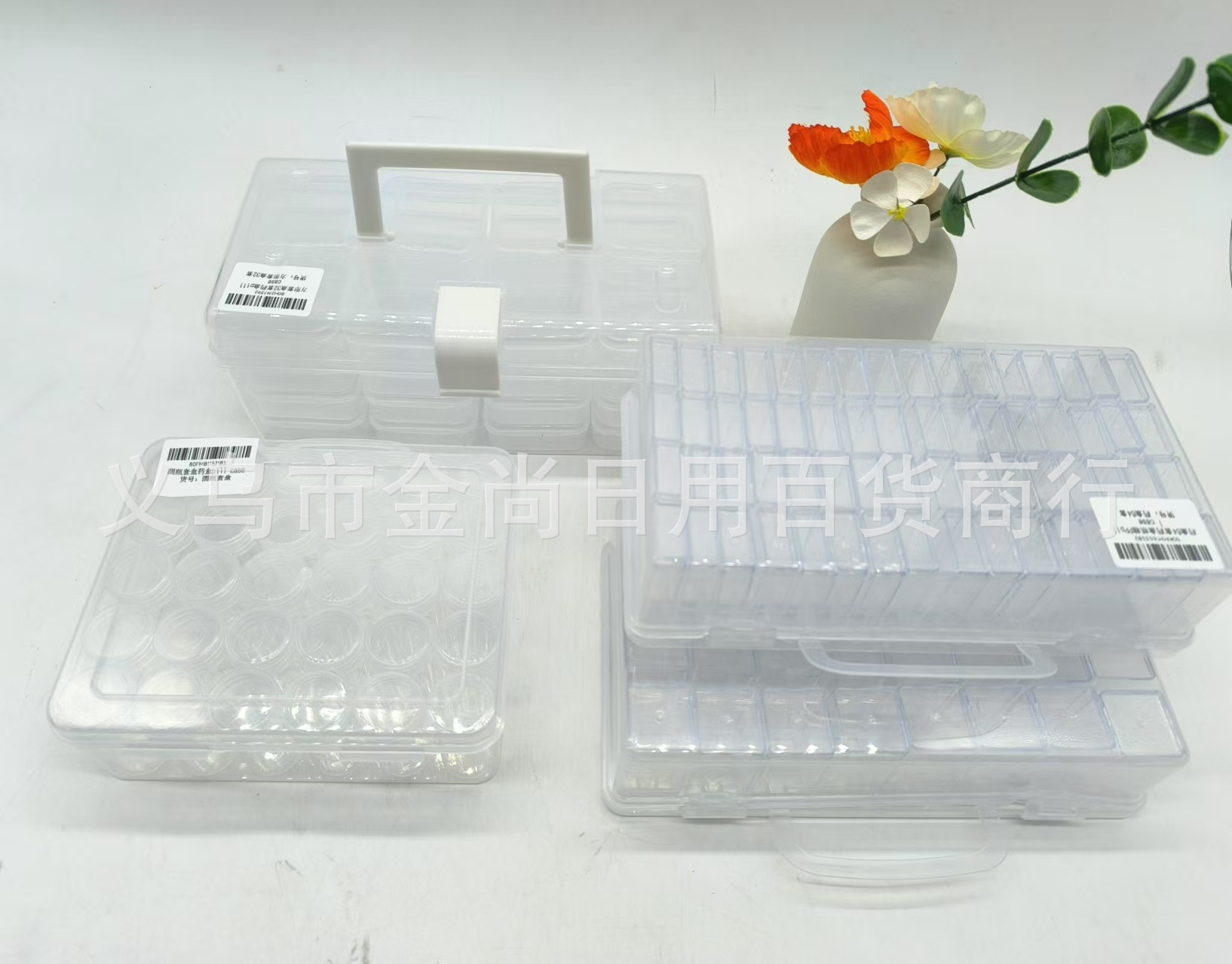 64 medicine boxes, transparent plastic storage boxes, for organizing ear studs, earrings, detachable jewelry boxes, and multi-compartment jewelry pic 3