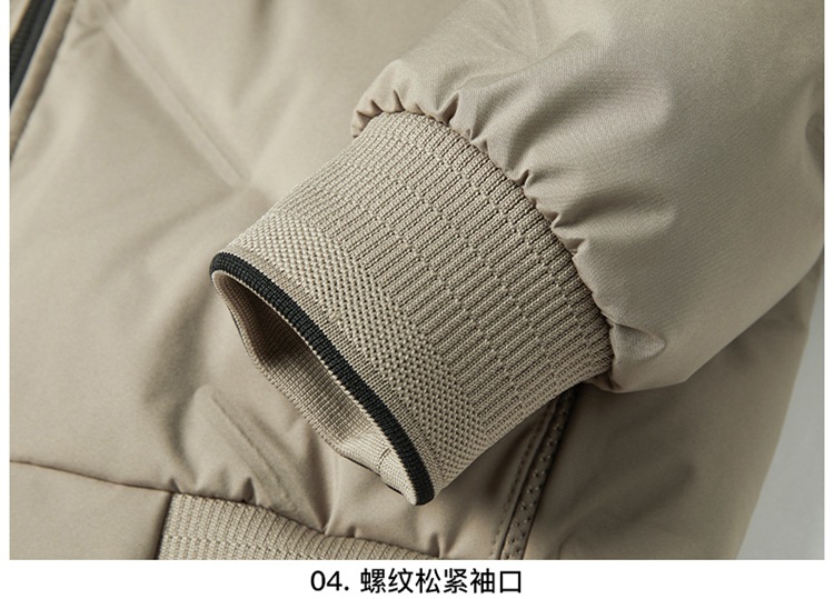 新款男士羽绒服棒球领蓬松开衫上衣灰鸭绒羽绒服男休闲冬季外套男详情19