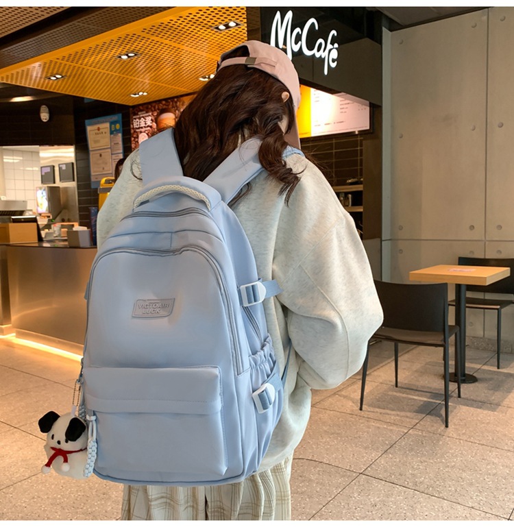 书包大容量高颜值初高中生新款双肩包大容量纯色简约防泼水背包详情22