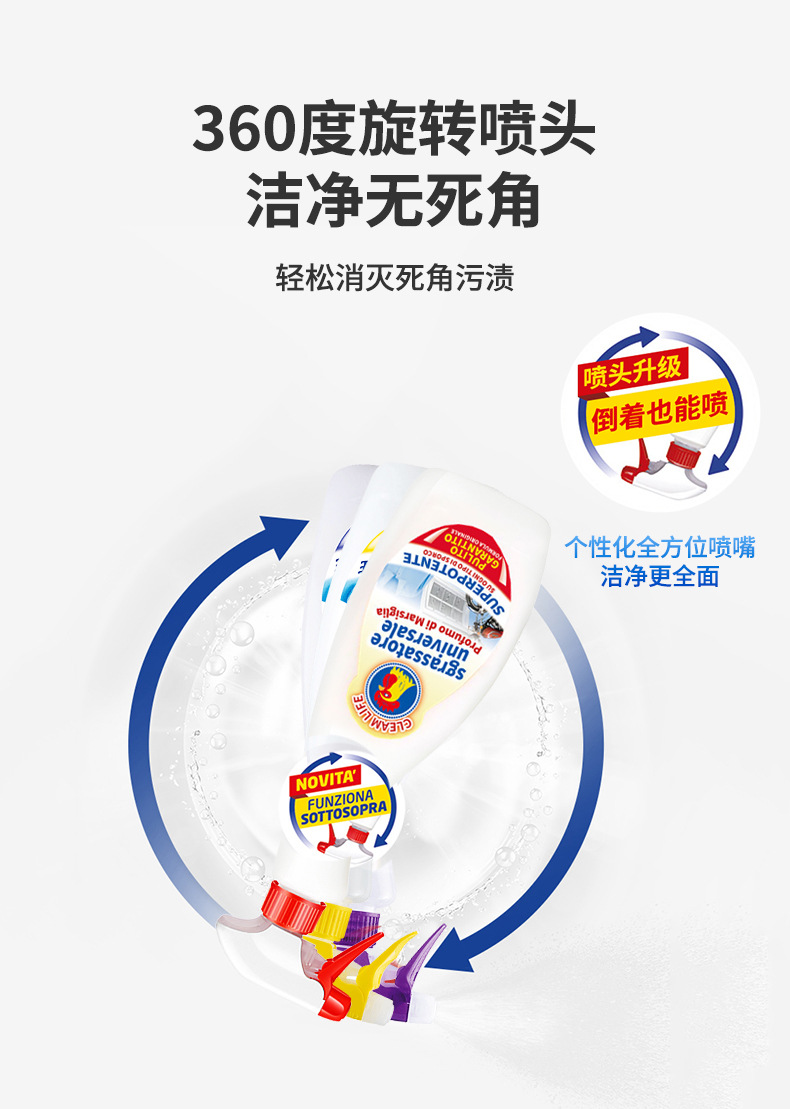 意大利进口配方大公鸡去油清洁剂公鸡头无需水洗厨房去污清洁喷雾详情10