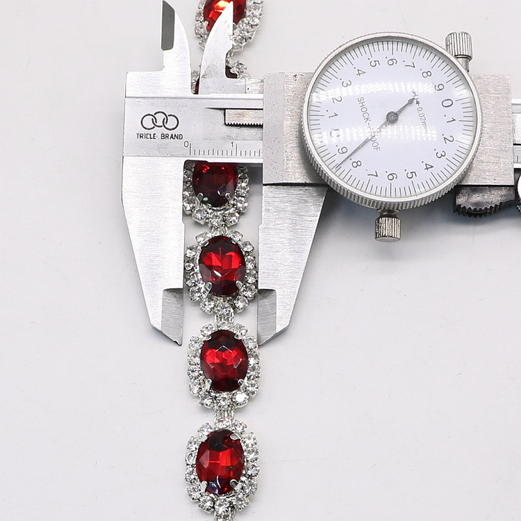 In stock: 10*14 oval glass diamond crystal chain, fancy claw chain, bag strap, welded decorative chain, clothing accessories, welded code chain pic 6