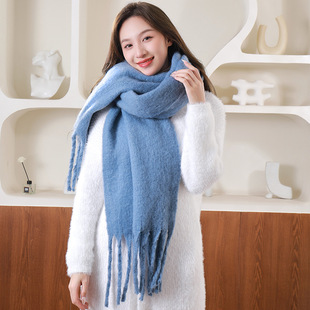 2023韩版长款格子围巾女冬季新款时尚保暖加厚仿羊绒流苏披肩外贸详情26