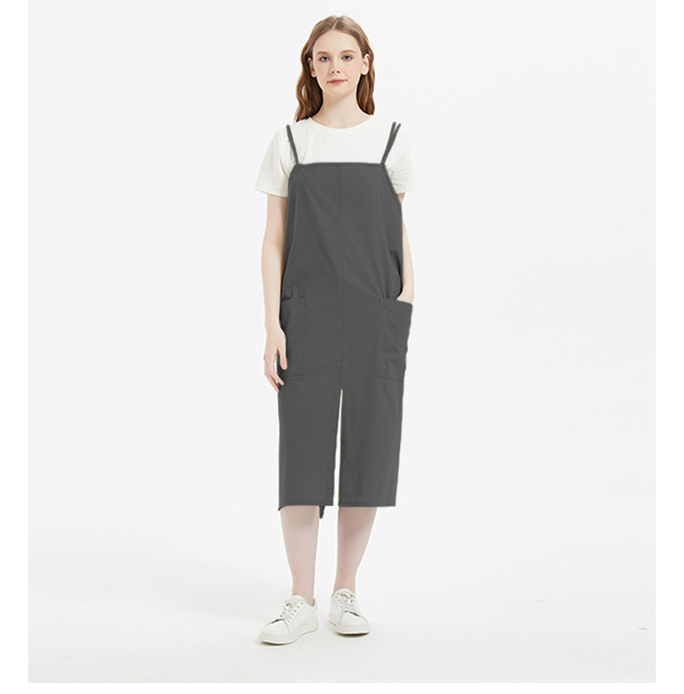 现货夏季透气全棉吊带围裙 亚马逊跨境热销防水可印logo无袖罩衣详情8