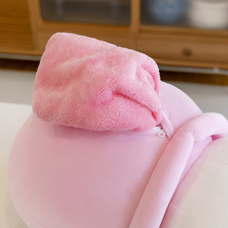 Cartoon rabbit, panda, cute piggy, milk tea cup, dual-purpose throw pillow blanket, two-in-one blanket, office midday rest pillow pic 15