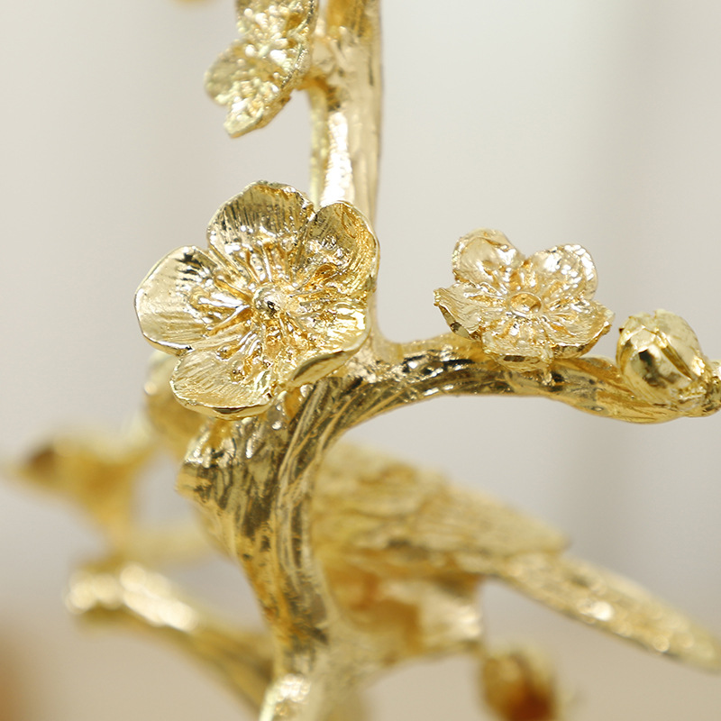 Golden tree-shaped handicrafts, golden candlestick ornaments, wealth attraction, high-end display gifts, company exhibition craft gifts pic 6