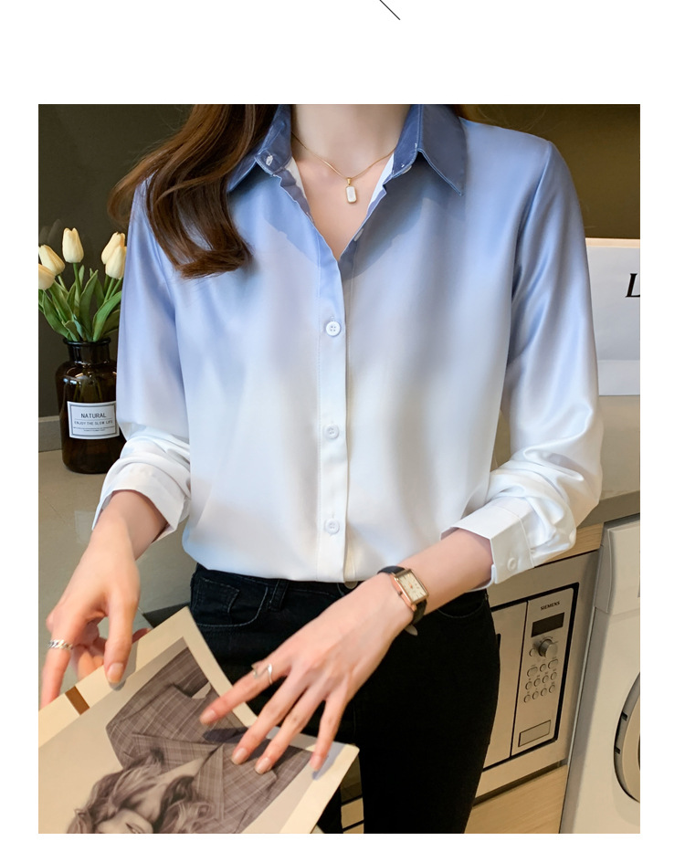 2024秋新款设计感渐变衬衣个性长袖气质百搭宽松显瘦时尚女式衬衫详情32