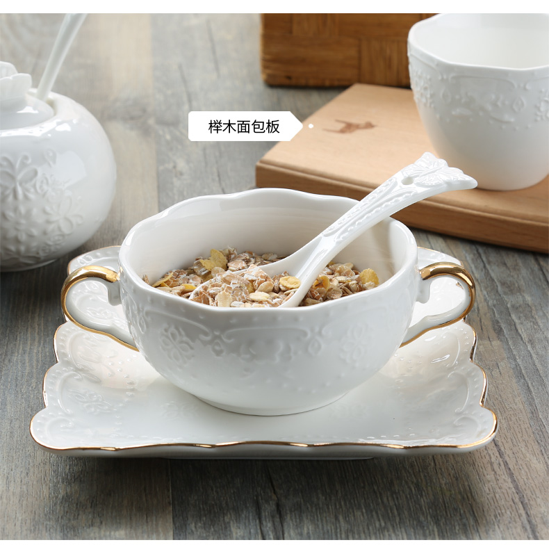 欧式浮雕蝴蝶宫廷手绘描金边陶瓷骨瓷圆盘子正方蛋糕碟西餐牛排盘详情14