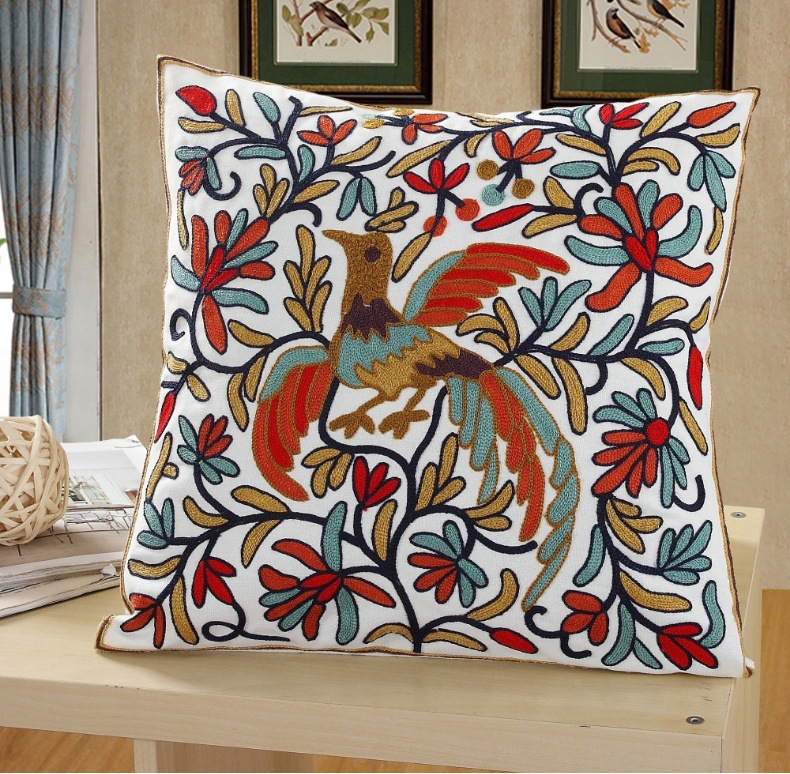 Hot-selling floral embroidery pillowcases, ins sofa, living room cushions, soft bed cushions, office cushions, ins style pic 11