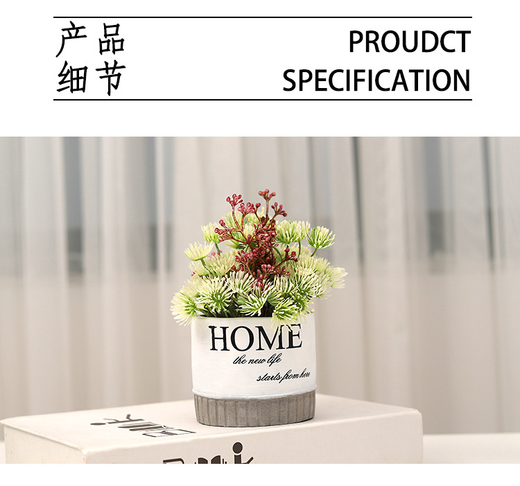 Nordic-style creative small clear cement POTS, artificial plant potted plants, office desk atmosphere decoration and arrangement pic 18