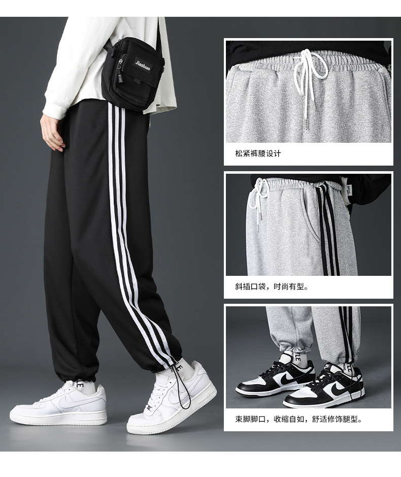 Waffle Casual pants for Men Spring/Autumn 2023 New trendy skinny sweatpants, drawstring loose sport pants for men pic 35
