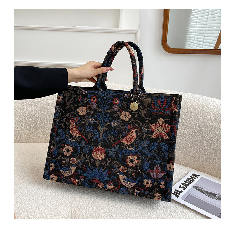 秋冬大包大容量单肩包包女2022新款个性绣花手拎包小众时尚托特包详情26