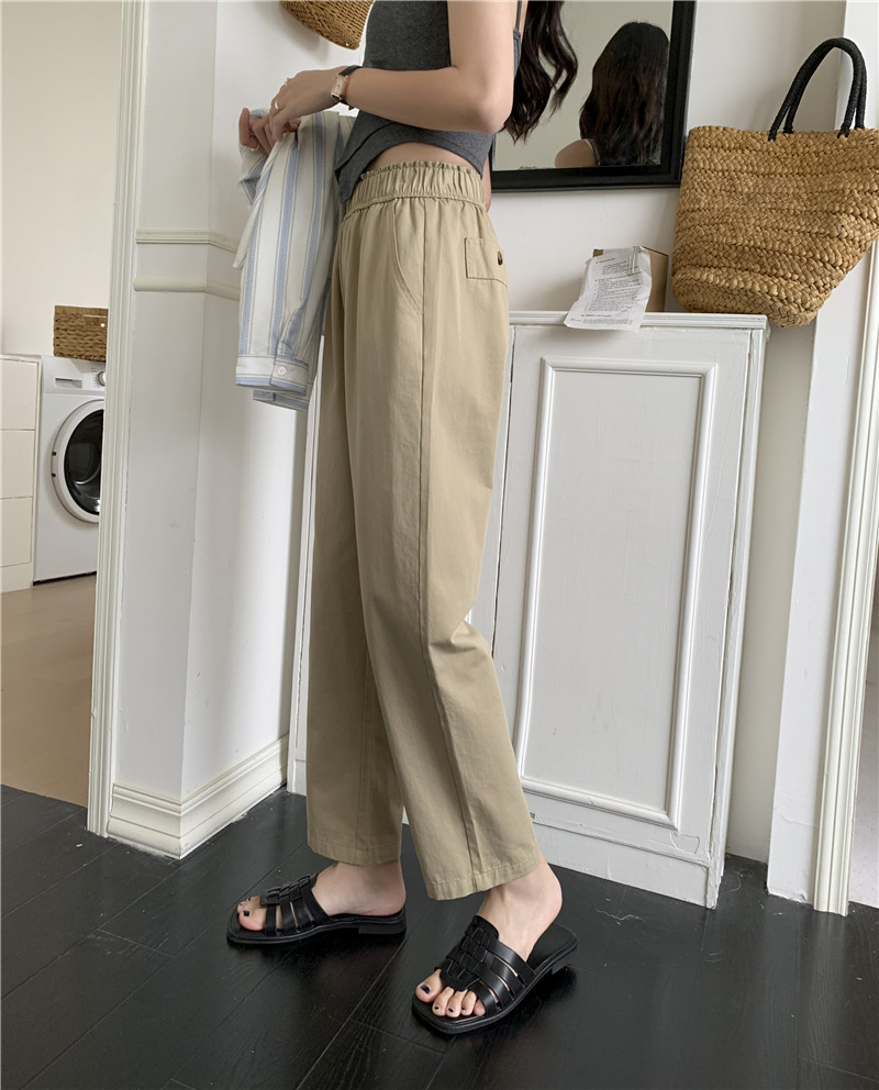 （花苞奶奶裤）百搭裤子夏季舒适松紧高腰宽松显瘦女休闲裤详情19