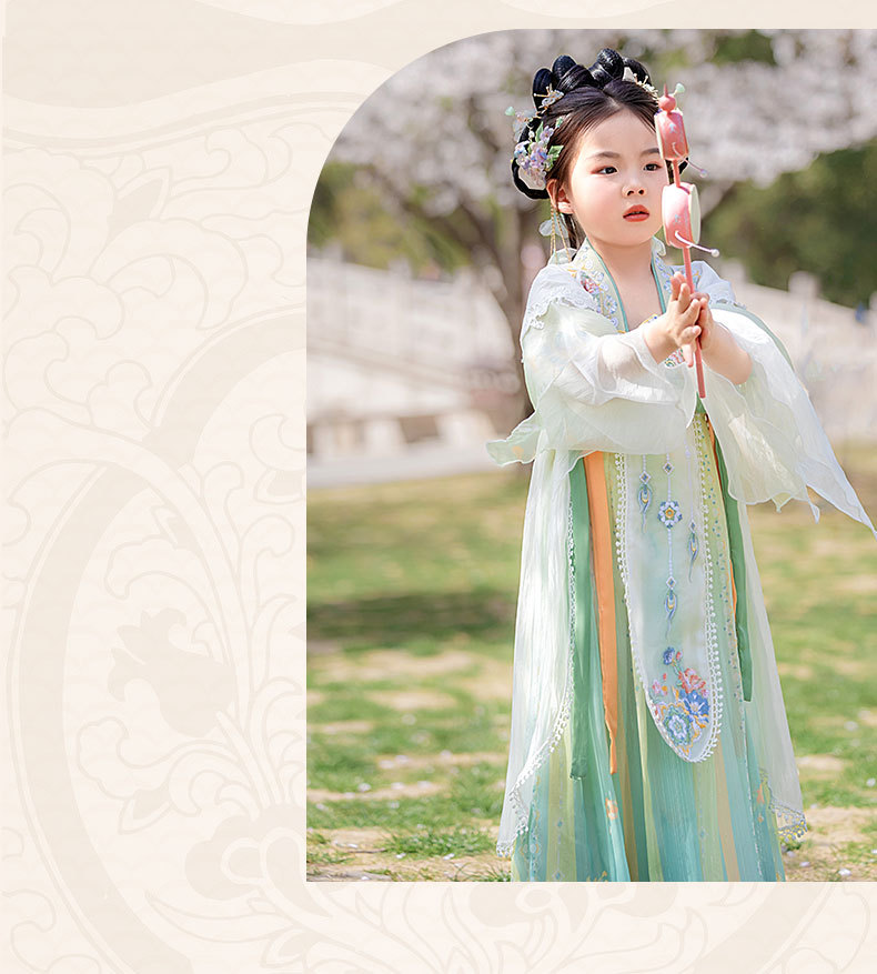 国潮女童汉服2025夏季新款儿童古装仙气高端襦裙小女孩唐装日常连衣裙详情17