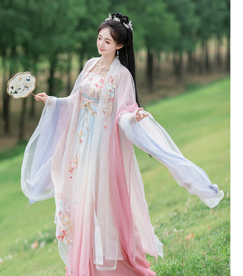 国潮醉梦夕风原创昭月诃子裙唐制齐胸汉服女大袖夏季新款仙气重工刺绣详情14