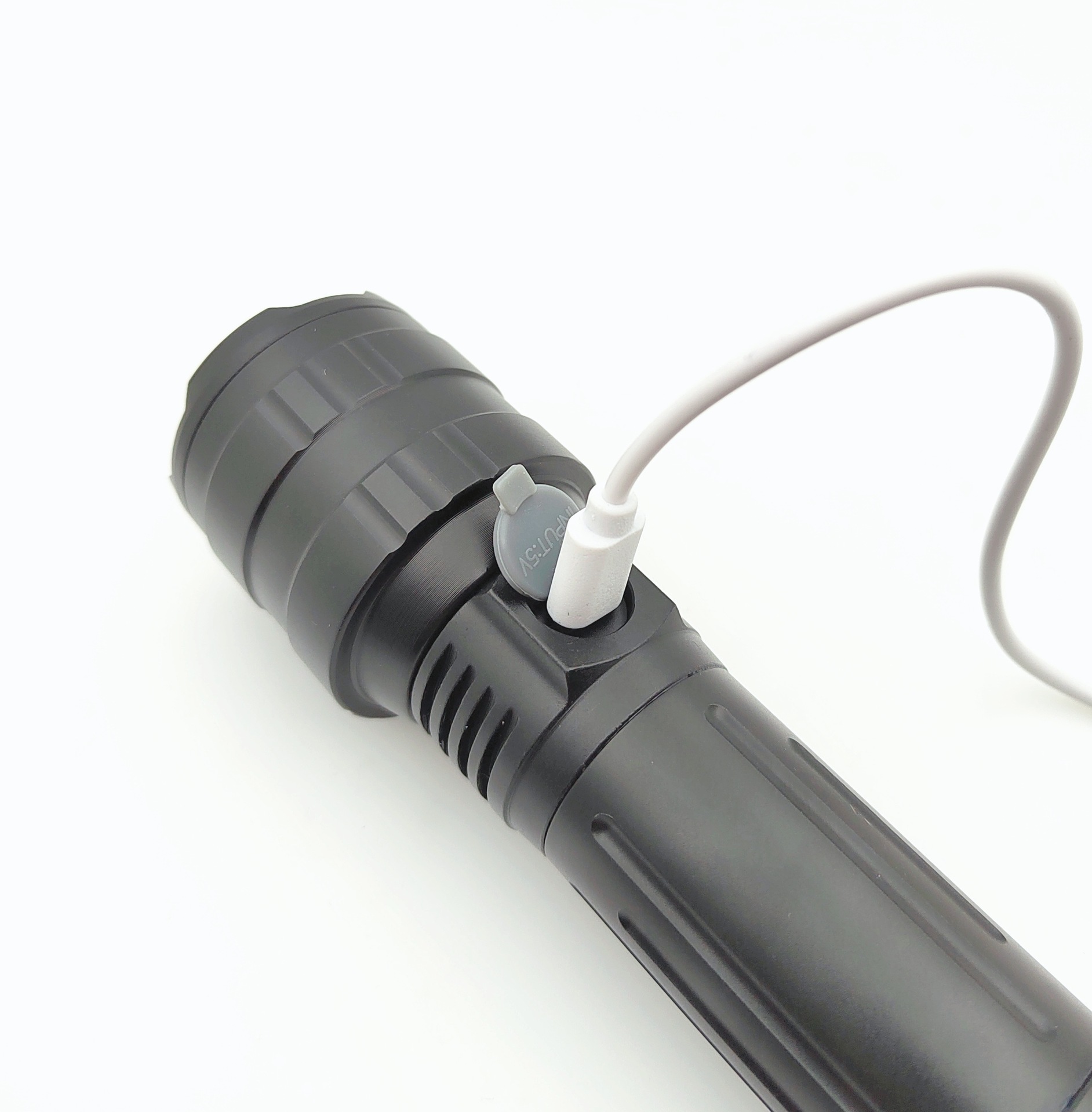 Cross-border bestseller: Aluminum alloy white laser long-range high-intensity flashlight, USB charging zoom ultra-bright outdoor flashlight pic 9