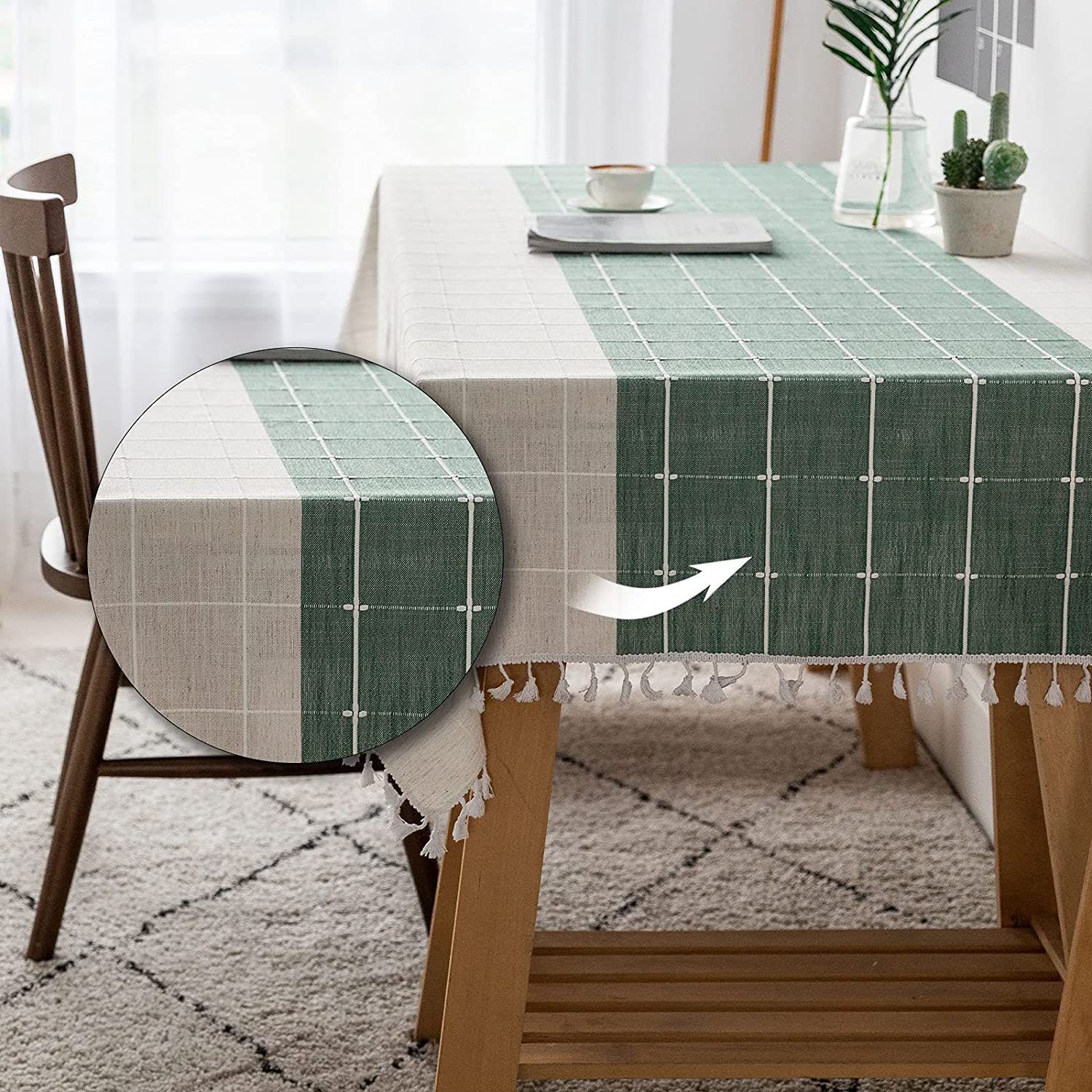 Cross-border northern European rectangular tablecloth, cotton, linen, linen decoration party, German, French, British coverings, wrinkle-free tablecloths pic 15