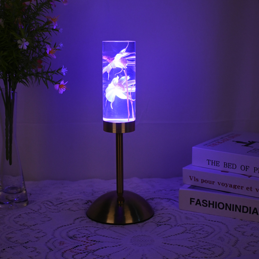 Nuevo immortalflower acrílico lámpara de mesa led creativo pequeña luz nocturna dormitorio lámpara de cabecera ambiente decoración pending crossover pic 13