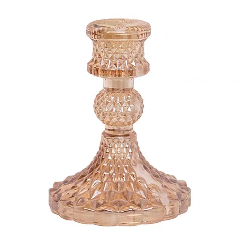 European-style ins crystal relief glass candlesticks, simple and creative home decoration items, scented candles, candlestick decoration wholesale pic 5