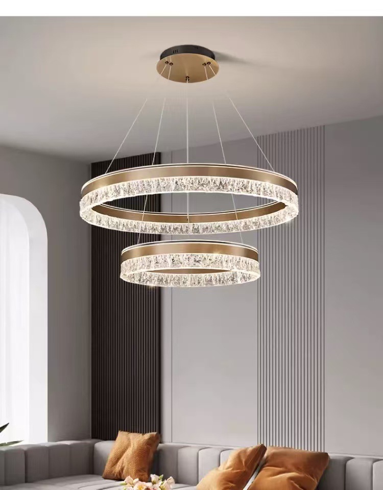 Light luxury chandelier living room lamp, modern and simple dining room lamp, grand 2024 new high-end circular main hall lamp pic 3
