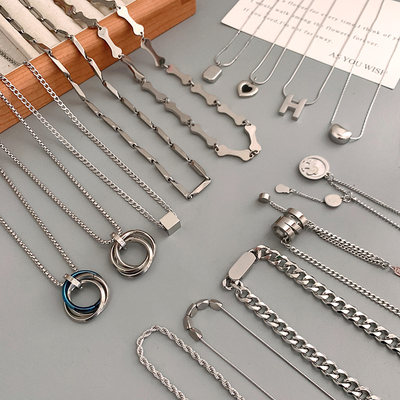 不掉色钛钢项链男潮小众设计高级感男士锁骨链个性街拍学生颈链潮详情5