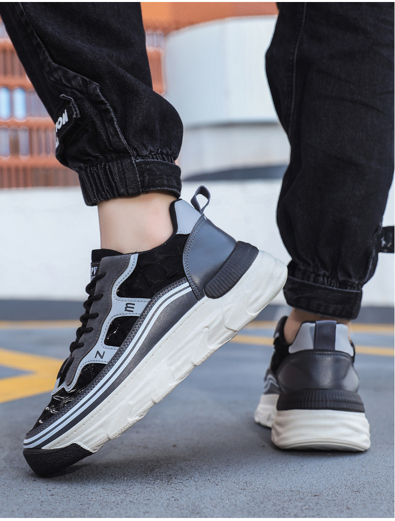 秋冬新款潮流小众厚底阿甘老爹鞋男士增高运动休闲鞋休闲板鞋男款详情19