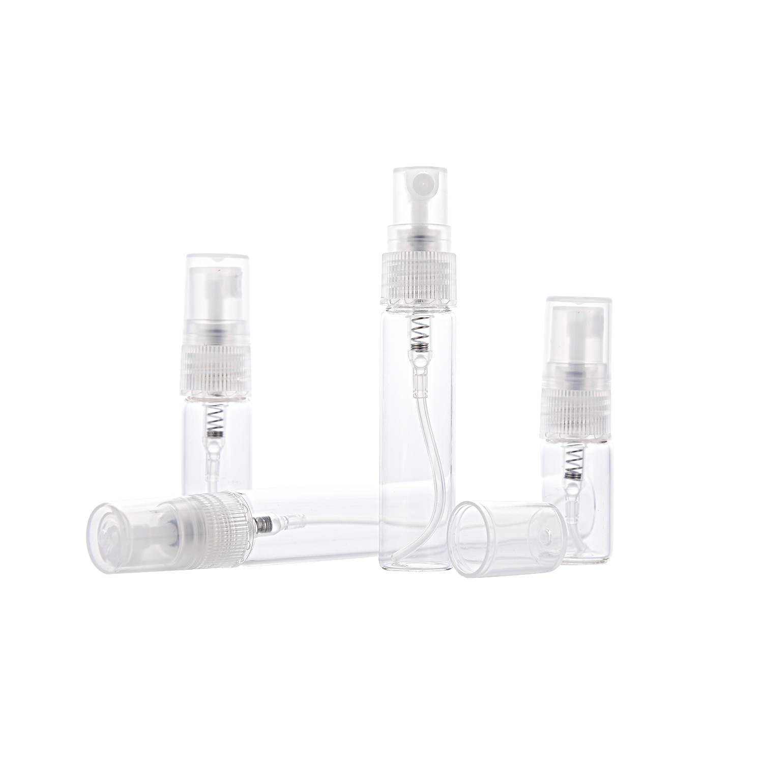 Available in stock: 2ml, 3ml, 5ml, 10ml black and white spray perfume samples, glass portioned spray empty bottles, pulled tube bottles pic 5