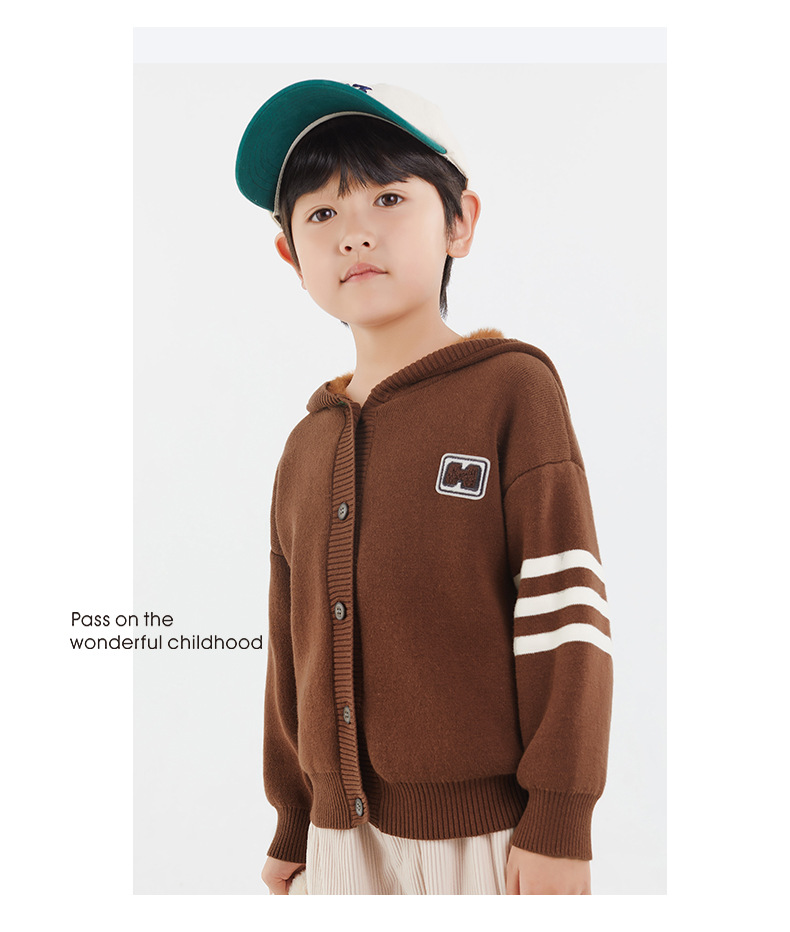 冬季男童一体绒连帽开衫新款男孩韩版加绒加厚毛衣A类棉防风外套详情10