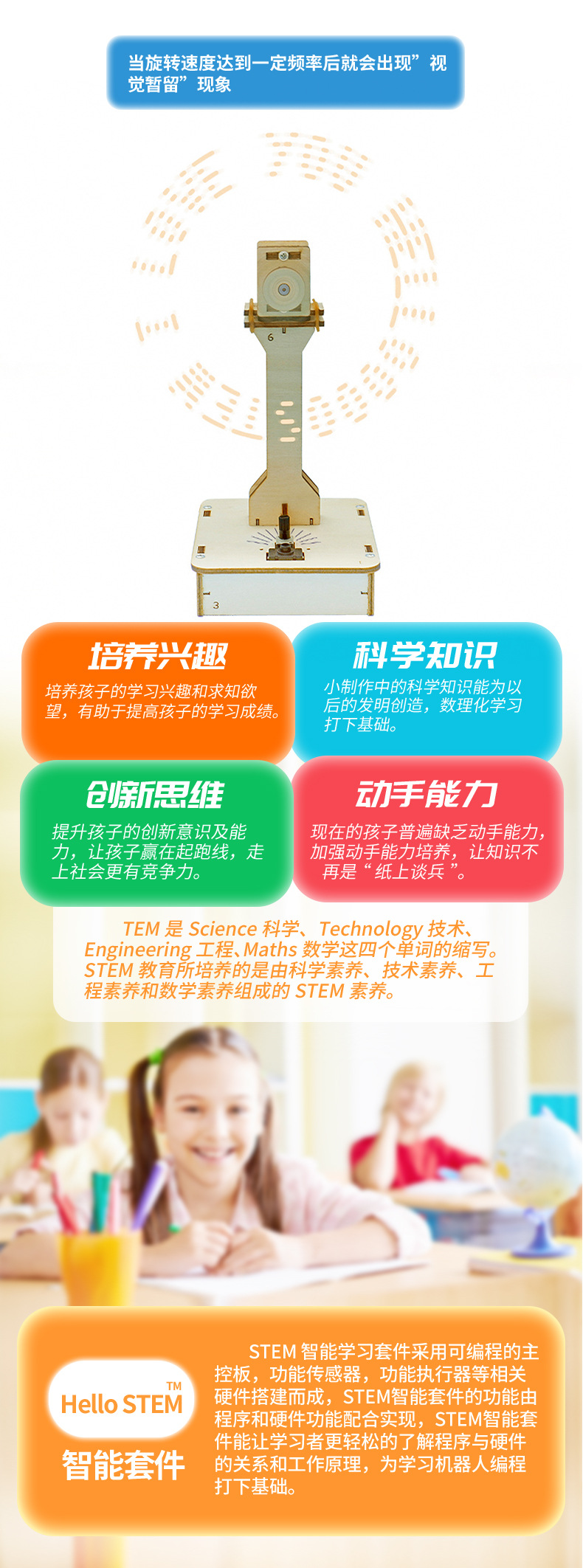 DIY scientific experiment equipment, hand-made POV rotating display, visual retention, naked-eye 3D advertising machine, teaching AIDS pic 10