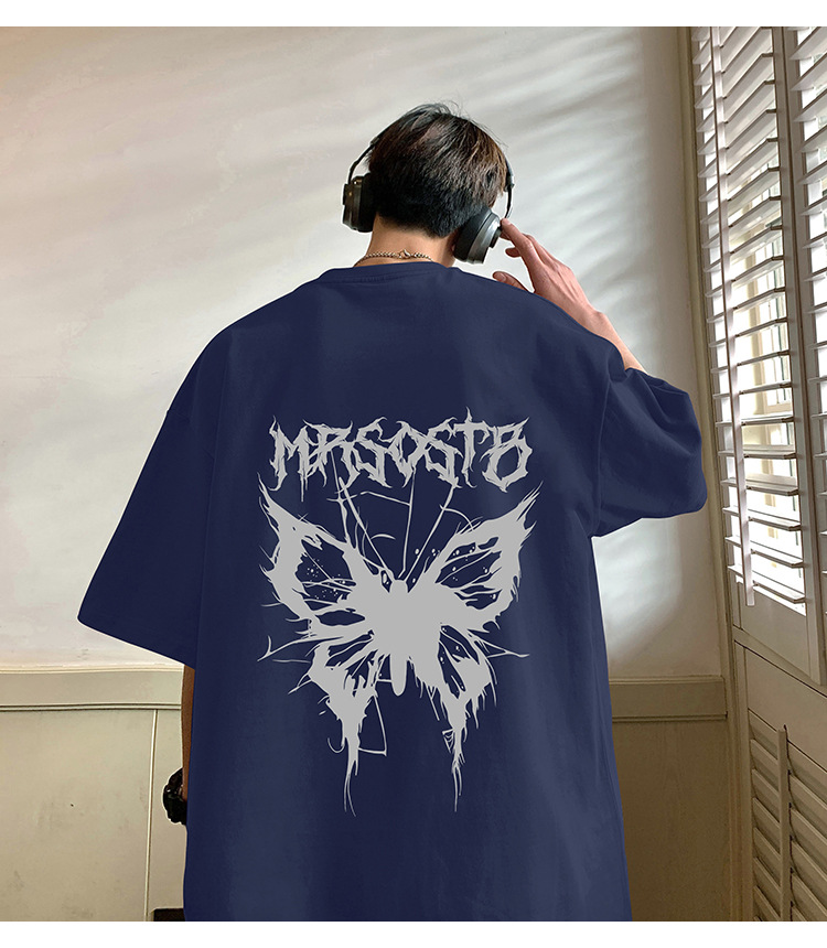 Camiseta de manga corta americana de algodón pesado hombre 2024 nuevo verano hombre retro country trend oversize pic 29