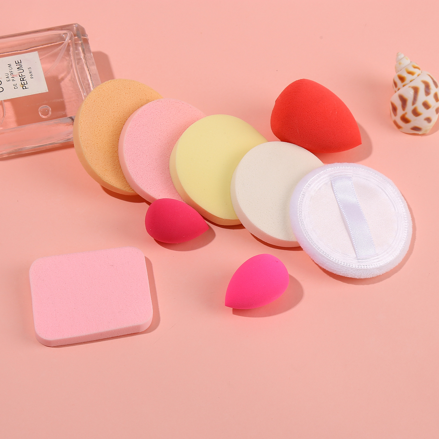 外贸美妆蛋袋装 磨边葫芦粉扑气垫 散粉扑蘑菇头心形水滴多款混装详情4