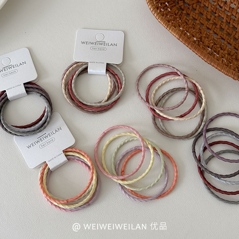 New style versatile smiling flower twill hair band, high-elasticity versatile leather band hair tie, bun hair tie and hair accessory pic 6