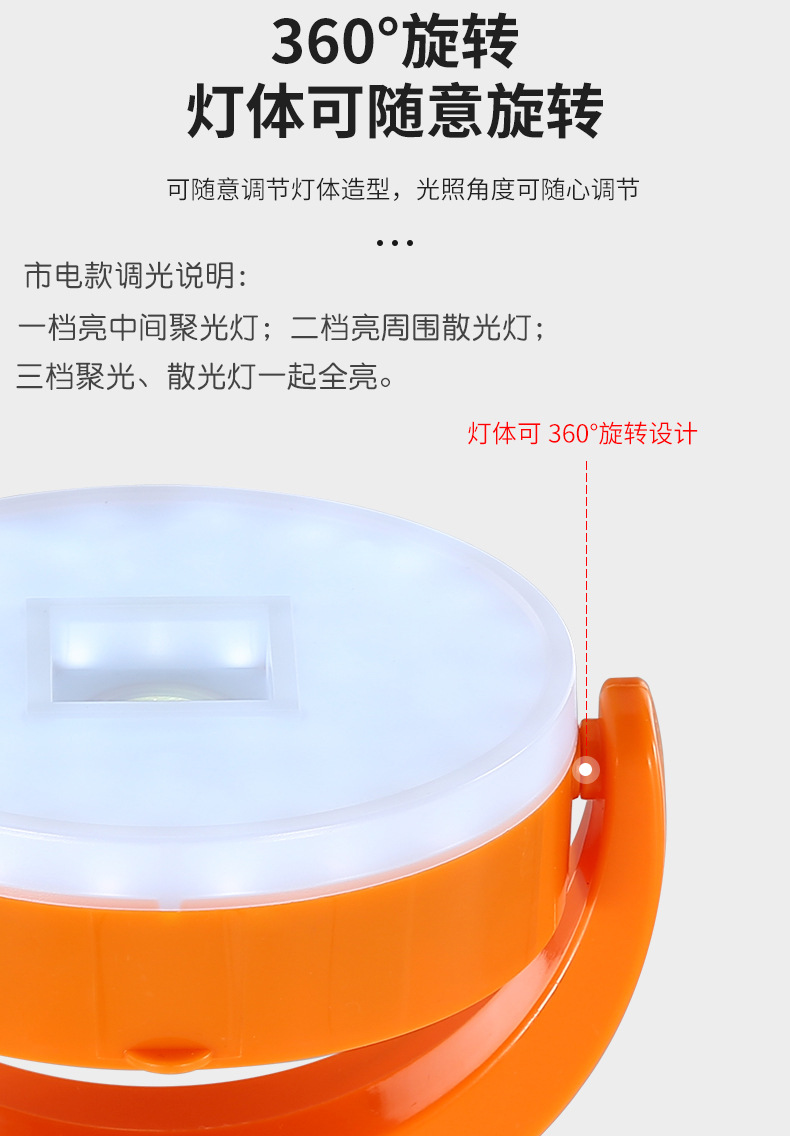 LED coin light, emergency light, prosperity copper coin bulb, adjustable Angle, household street stall E27 screw-type bulb, charging pic 11