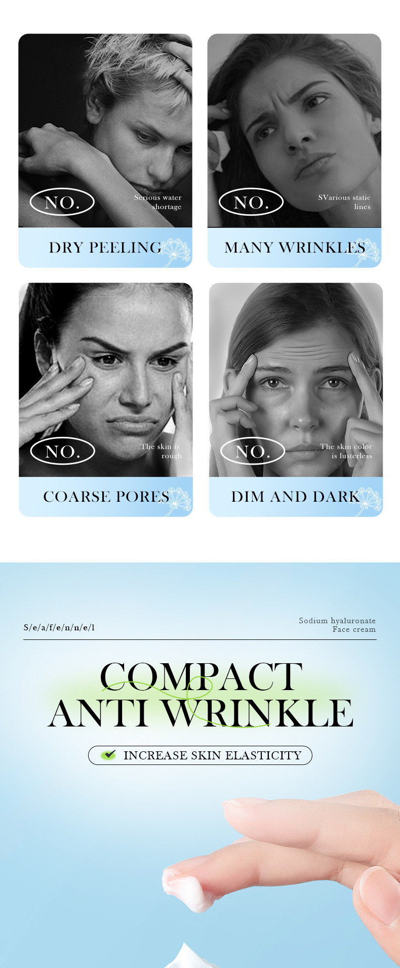 Cross-border trade BIOAOUA Sea Fennel Hyaluronic Acid Nourishing Cream Hydrates, moisturizes and improves fine lines pic 2