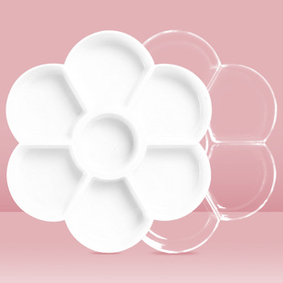 塑料梅花形调色盘手绘水彩水粉颜料绘画美术调色盘碟椭圆形调色板详情4