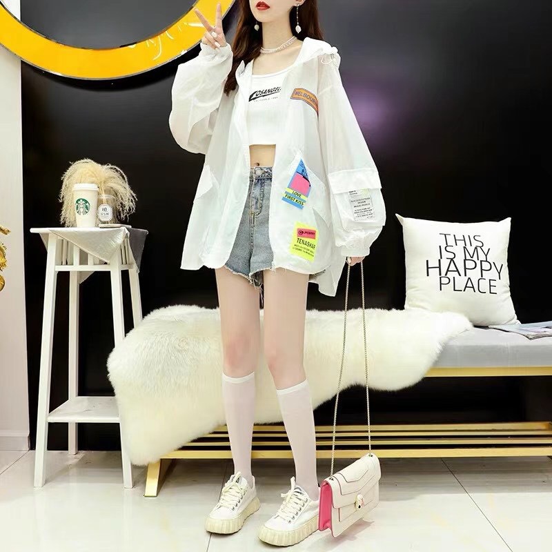 Candy-colored sun-protective clothing for women, mid-length summer 2021 new style loose light jacket, breathable sun-protective shirt, sun-protective clothing pic 2