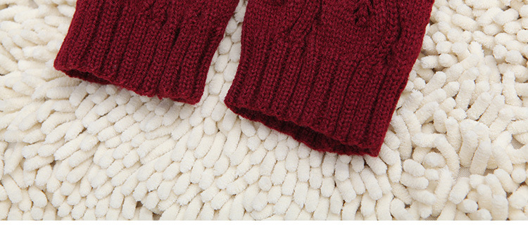 Korean knitted warm leg guards for autumn and winter, sweet solid color lace cutout leg covers, loose button ankle boot covers pic 52