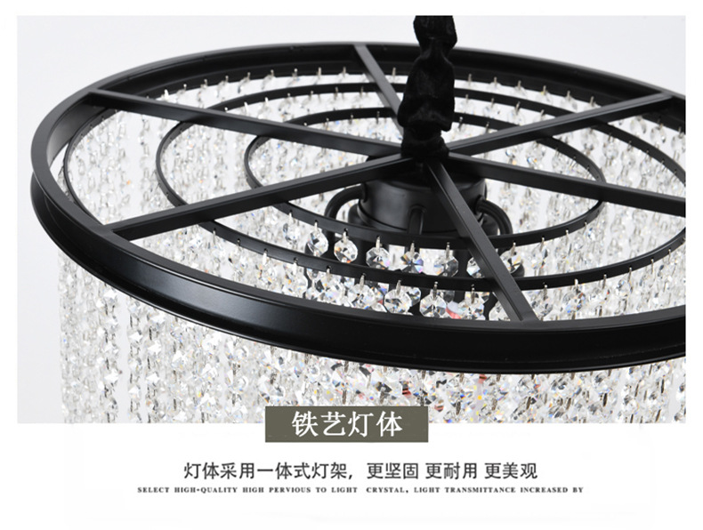 Amazon cross-border modern crystal chandelier, luxurious and grand living room lamp, American modern and simple dining room and bedroom lighting pic 20